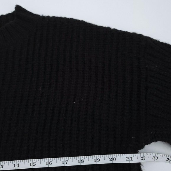 ^ Elodie Women's Large Colorblock Black Grey Mock Neck Sweater - Picture 6 of 9